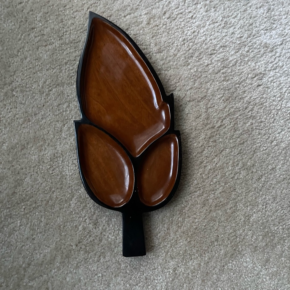 3 Section Wood Serving Tray